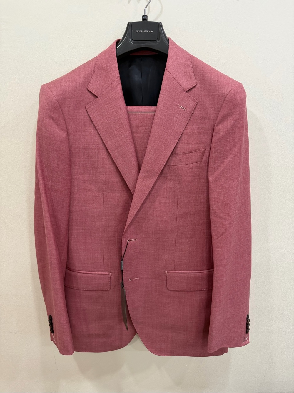 Spier & MacKay Dusty Pink Tropical Wool Zignone 40R Slim New with tags